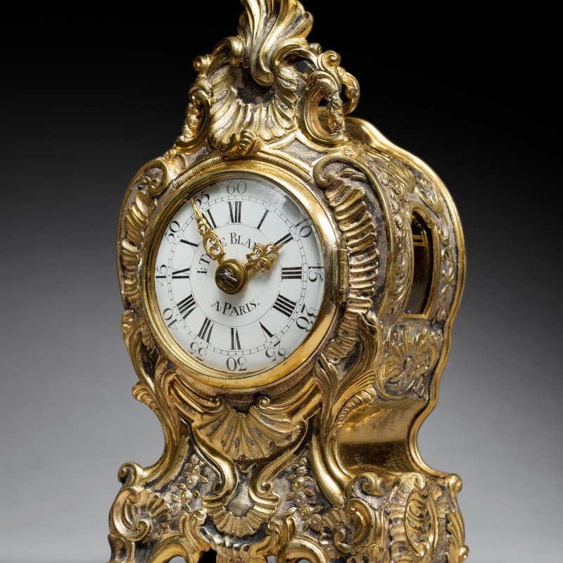 I. Têteblanche - A Louis XV quarter striking and repeating miniature travelling clock of short duration by I. Têteblanche, Paris, date circa 1750