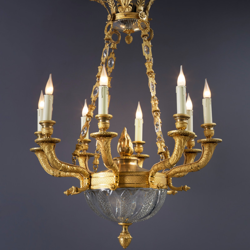 Pessoneaux & Colomb - A Restauration eight-light chandelier by Pessoneaux & Colomb, Paris, date circa 1825-35