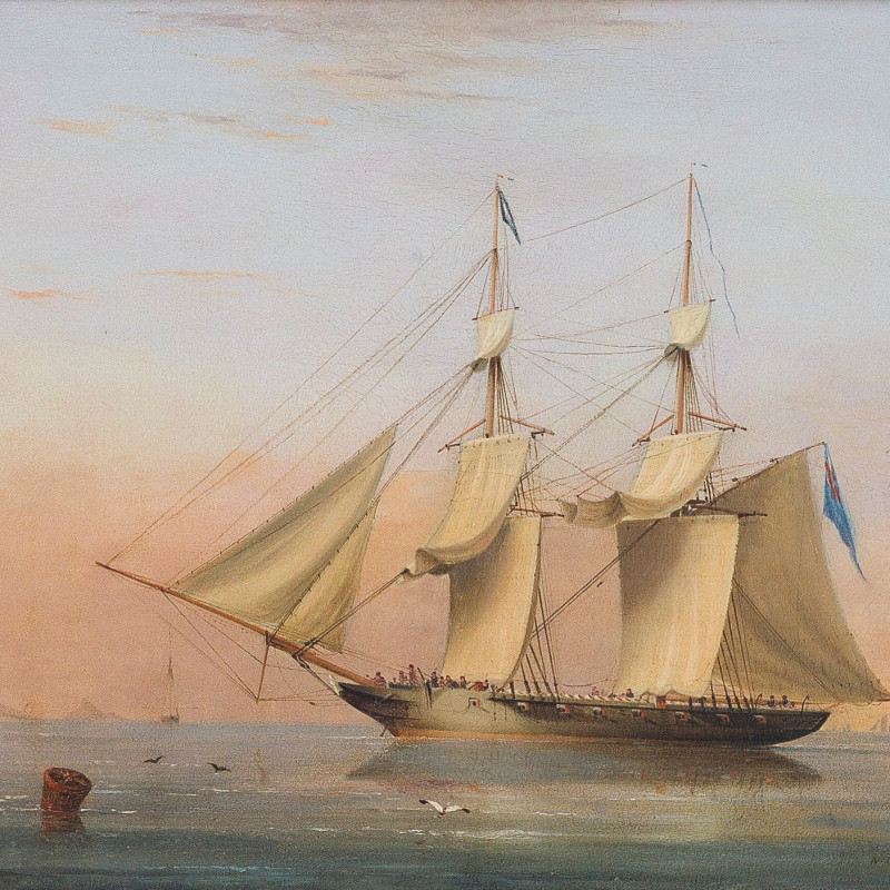 A Royal Navy 38-gun frigate of the Blue Squadron