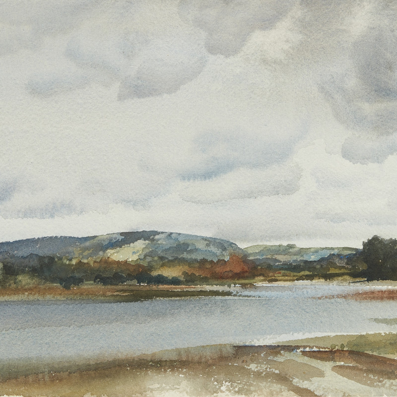 Sir William Russell Flint, RA, PRWS, The South Downs from Chichester Channel