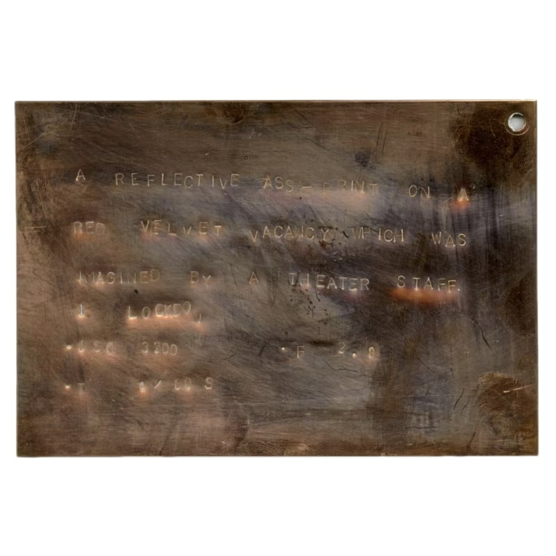 苏仲尧，《测光表之诗》，2020-2022，铝板压印 Su Zhongyao,The Poetry of the Light Meter, 2020-2022, Stempel plat alumunium