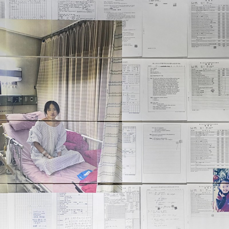 杨佳馨，《08773545》，2025，纸、相片纸、压克力、大头钉，依场地而定 Chia-Shin YANG, 08773545, 2025, Paper, Photo paper, Acrylic, Push pins, Dimensions variable