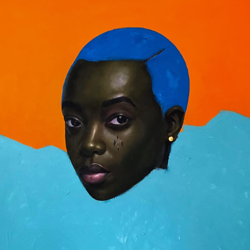 Oluwole Omofemi, Mixed Feelings, 2022, Oil and acrylic on canvas, 150 x 120 cm
