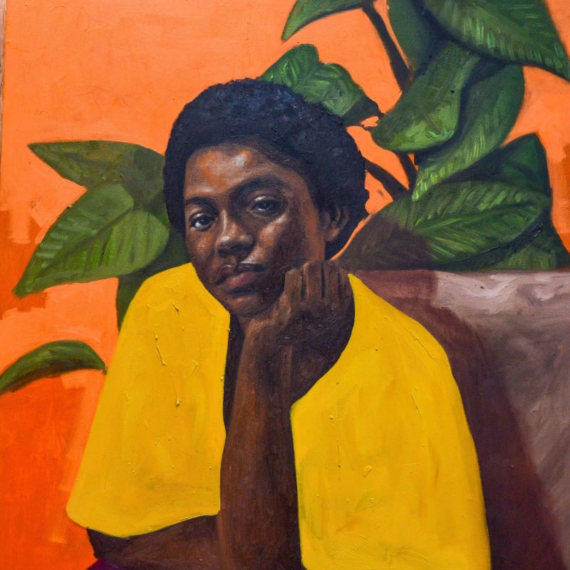 Oliver Okolo - Orange isn’t blue - 2022 - 109cm H x 88cm W - OIl on canvas