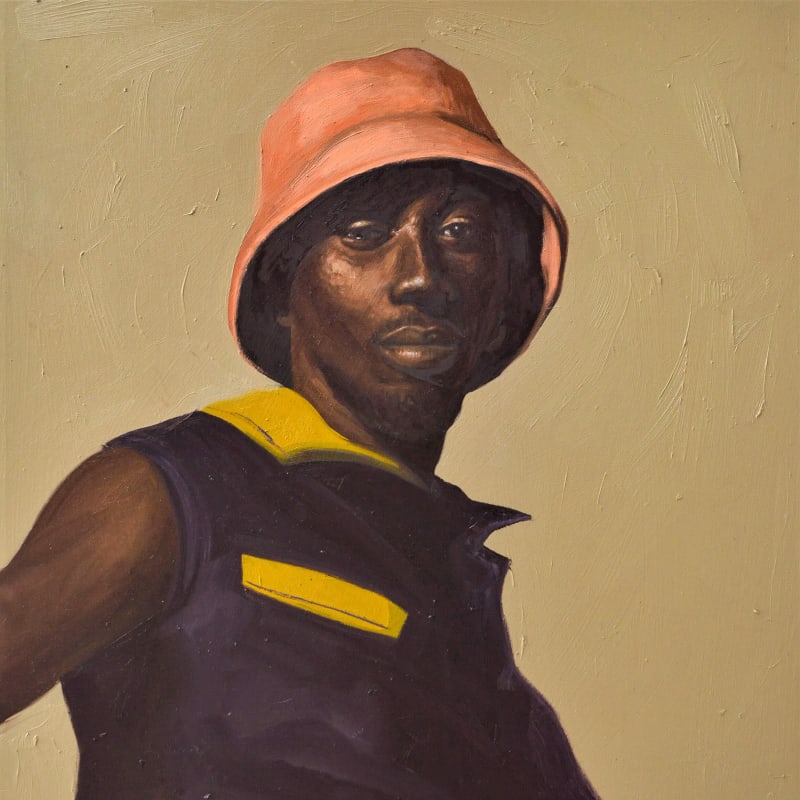 Oliver Okolo - The so-called black man - 2022 - 91cm H x 84cm W - Oil on canvas