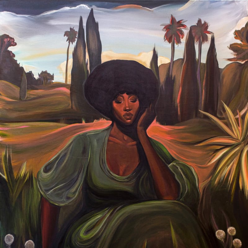 Megan Gabrielle Harris - Her Idyll - 2022 - 48inches H x 36 inches W - Acrylic on canvas