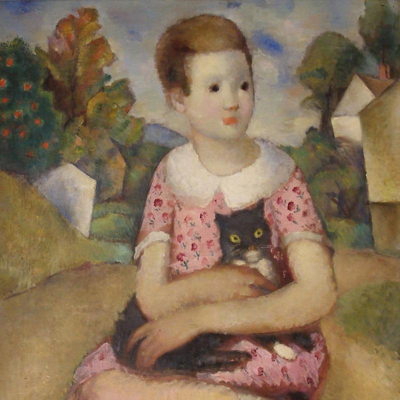 Simka Simkhovitch, Young Girl with a Black Cat, 1929