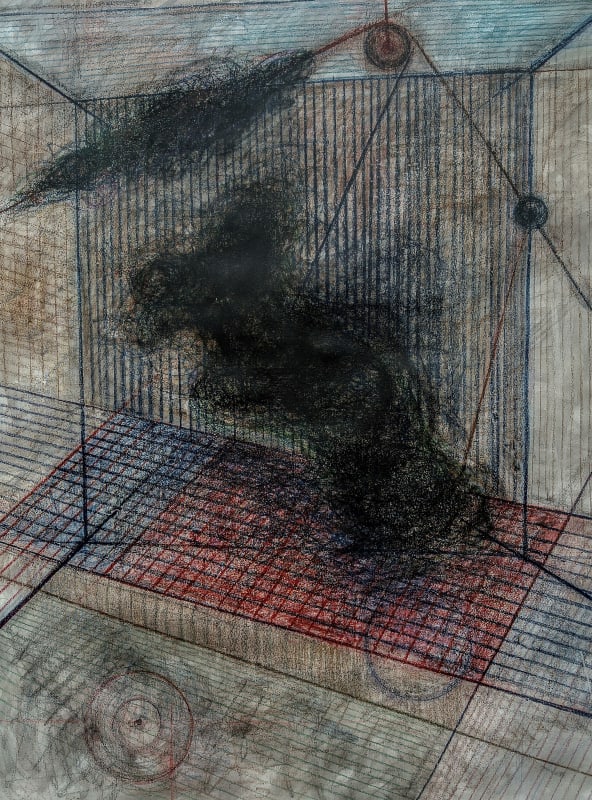 Zsolt Berszán Untitled 04, 2017 wax crayon on canvas 200 x 150 cm 78 3/4 x 59 1/8 in