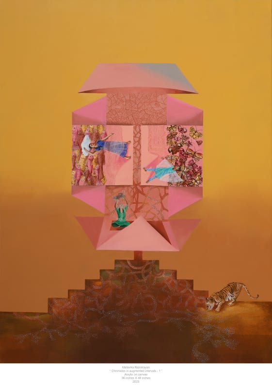 Malavika Rajnarayan Chronicles in augmented intervals - I , 2023 Acrylic on Canvas 48 x 36 in