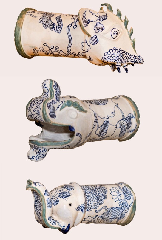 Anju Paliwal Water Spout I, II, III, 2023 Cone 7/oxidation firing stoneware ceramic Variable