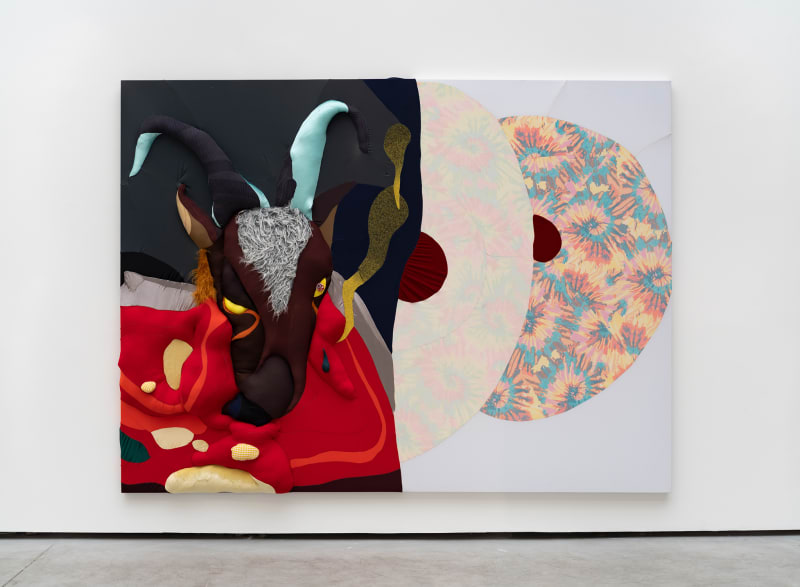 Yuli Yamagata Bode (The Rolling Stones), 2021 Silk, elastane, velvet, plush, silicone fiber, and sewing thread 82 5/8 x 110 1/4 x 7 7/8 inches (210 x 280 x 20 cm)