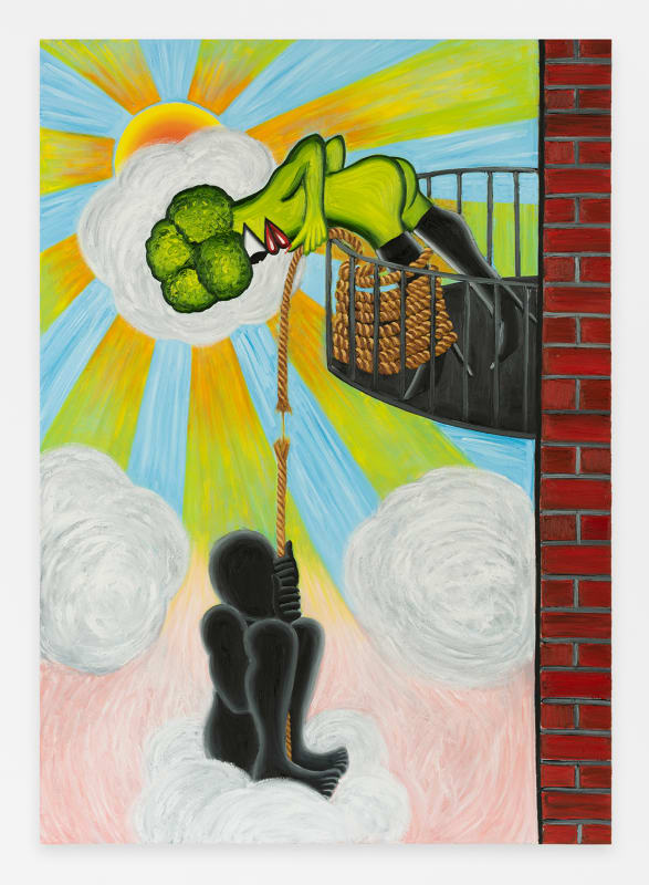 Hein Koh Struggling, 2022 Oil on canvas 84 x 60 inches (213.4 x 152.4 cm)