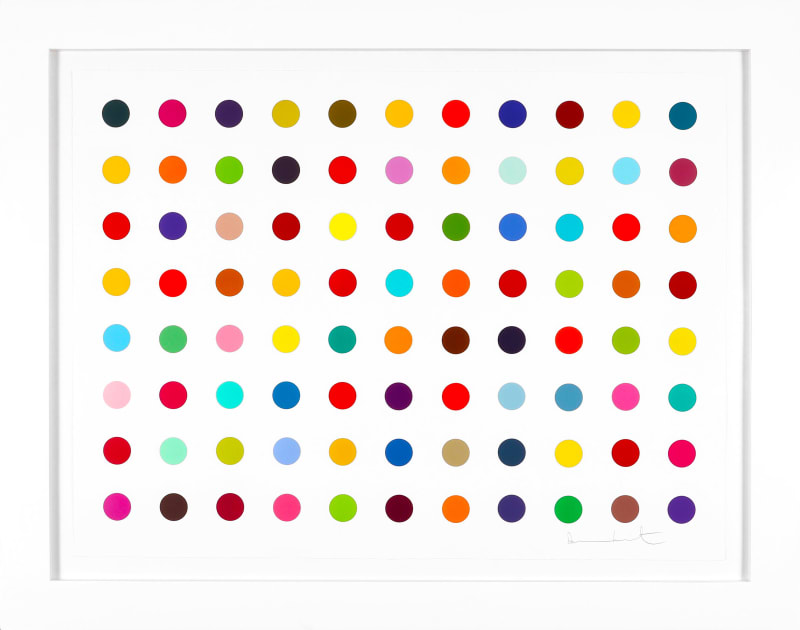 Damien Hirst Horizontal 'Spots' II, Woodcut, 2018 Woodcut on Somerset Paper 43.5 x 56.5 x 2 in 110.5 x 143.5 x 5.1 cm Edition of 55 Signed by the Artist.