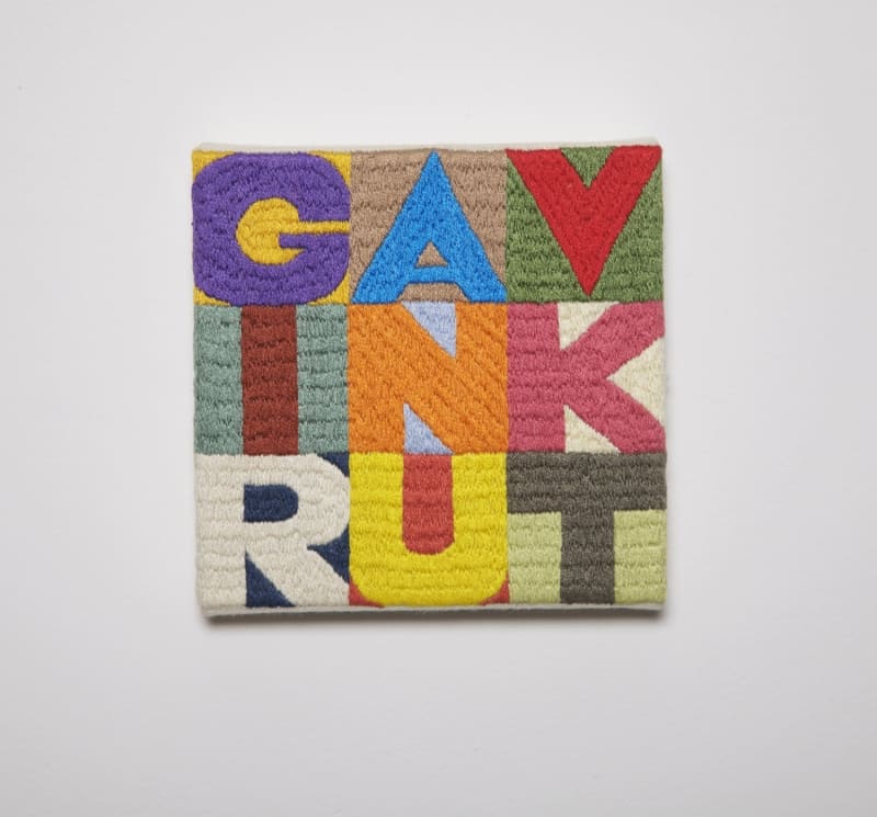 Gavin Turk Day & Night, 2012 Embroidery 13.5 x 13.5 cm; (5 1/4 x 5 1/4 in.)