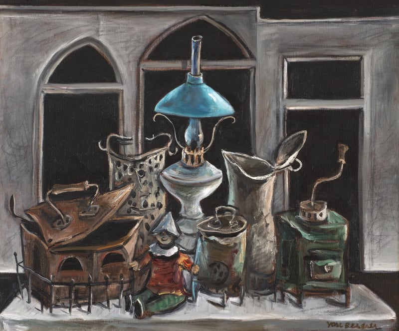 Yosl Bergner, Still Life with Lamp and Little Clown