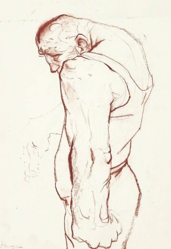 Peter Howson Study for Self-Portrait - The Dunce, c. 1993 red chalk on paper 29.2 x 20.3 cm