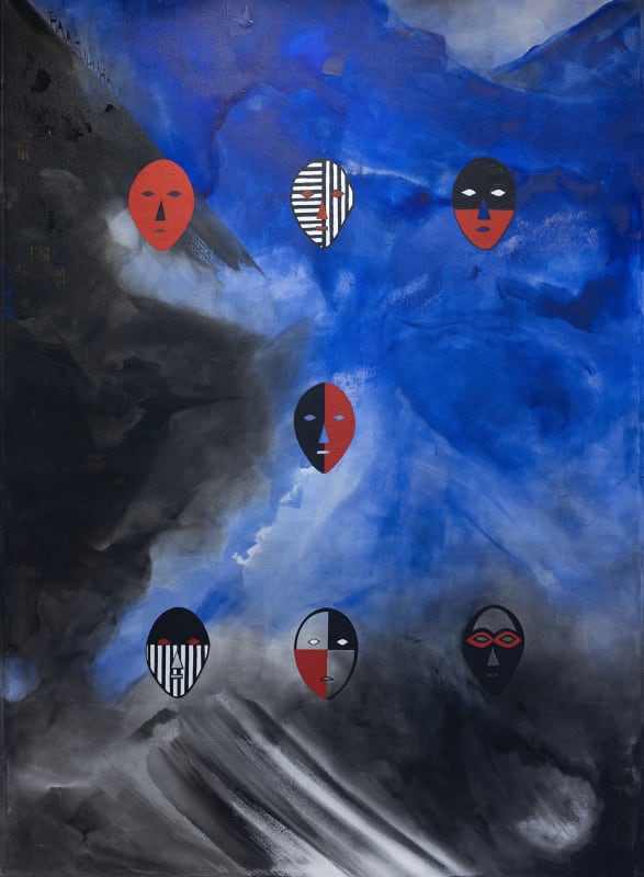 Benjamin Work Kau To'a, 2022 Acrylic on canvas 106 1/4 x 94 1/2 in 240 x 173 cm