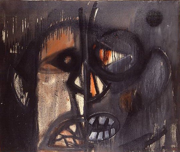 Merton D. Simpson Confrontation II-A, 1968 Oil on Canvas 50 x 60 in. 127 x 152.4 cm