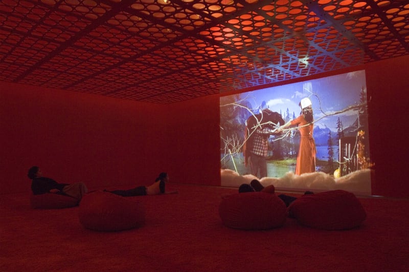 Sue de Beer The Quickening, 2006 Painted plywood, Foofs, carpet and DVD Total Running Time: 26 minutes 49 seconds Edition 3 of 3