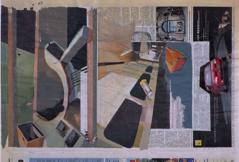Tony Swain Key or Toffee, 2007 Acrylic on pieced newsprint 22 1/2 x 17 inches 57.2 x 43.2 cm