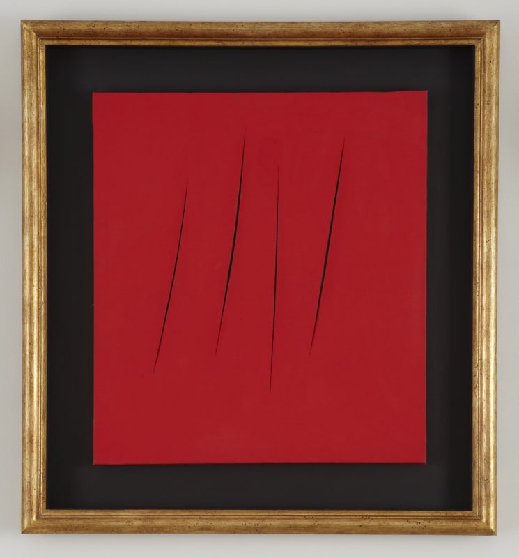 Lucio Fontana Concetto Spaziale, Attese, 1966 Waterpaint on canvas 23 5/8 x 21 5/8 inches 60 x 55 cm