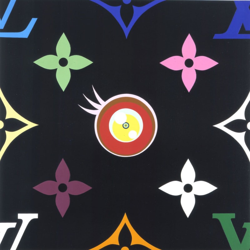 Takashi Murakami Eye Love SUPERFLAT, 2003 Acrylic on canvas mounted on wood 15 3/4 x 15 3/4 inches 40 x 40 cm