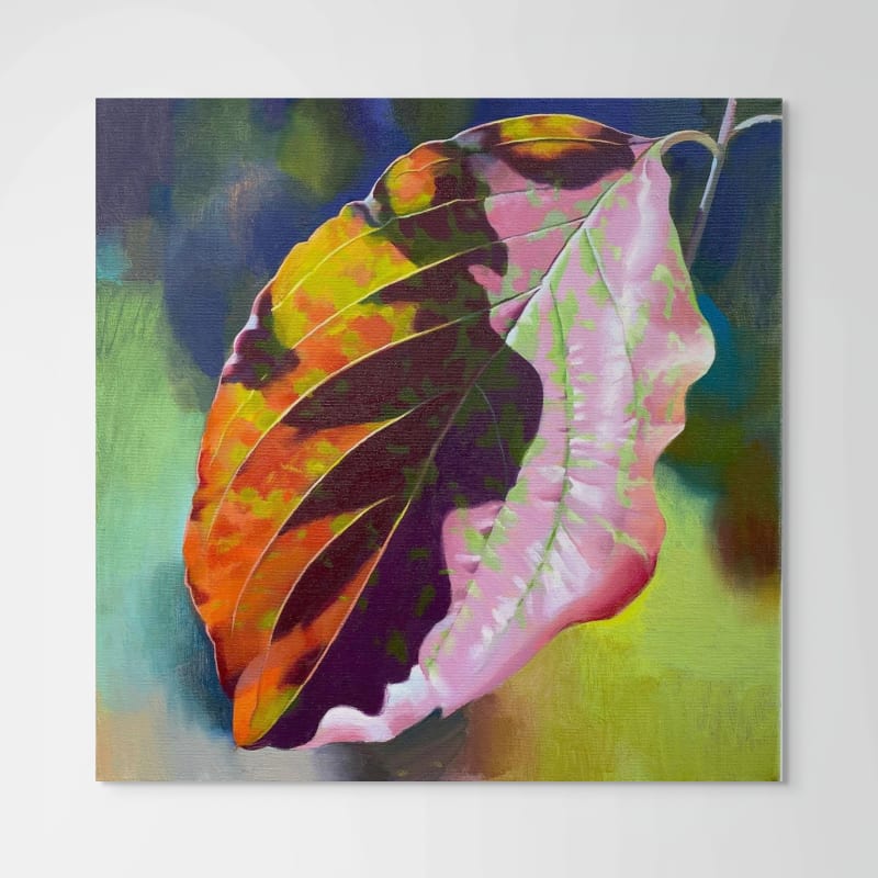 Erling Sjovold Leaf-Light (Red), 2021 Oil on canvas 16 x 16 inches