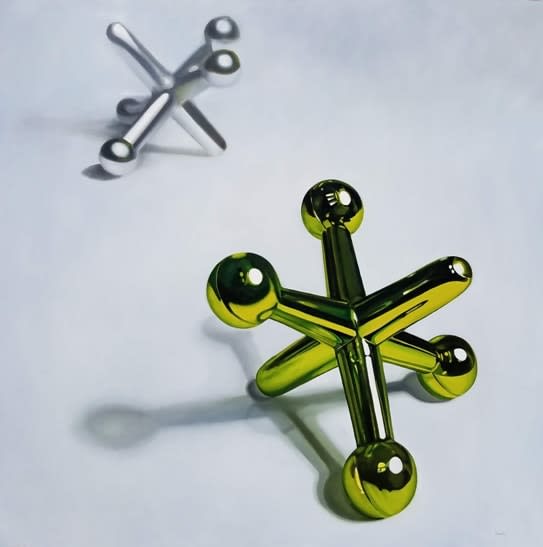 John Schieffer "Electric Green", 2018 oil on board 48" x 48" | Framed: 51 1/2" x 51 1/2"