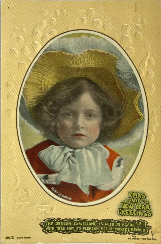 Rita Martin, Xmas and New Year Greetings, c. 1910