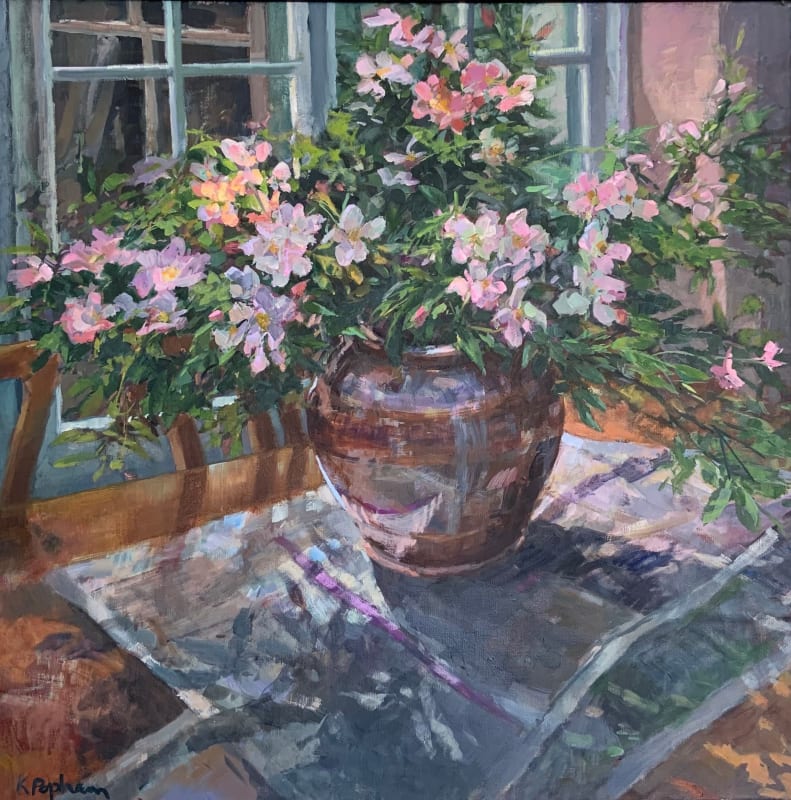 Karen Popham, Climbing Roses in an Old Pot