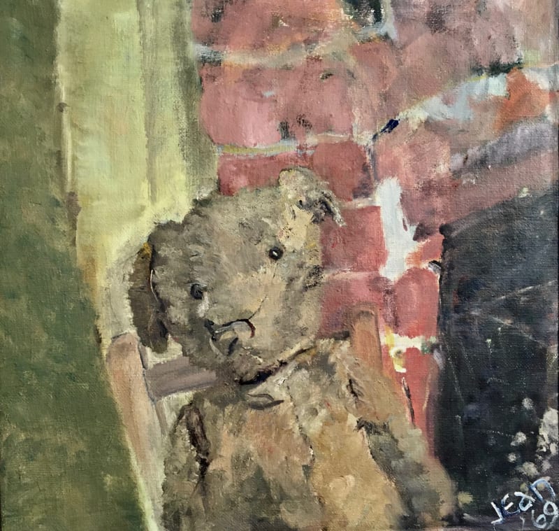 JEAN JONES Bear on the Nursery Chair, 1969 oil on canvas 50 x 50 cms