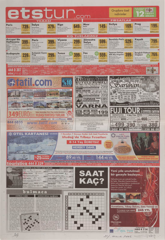 Cengiz Çekil, ‘Saat Kaç?’ Duyuruları / ‘What Time Is It?’ Announcements, 2008