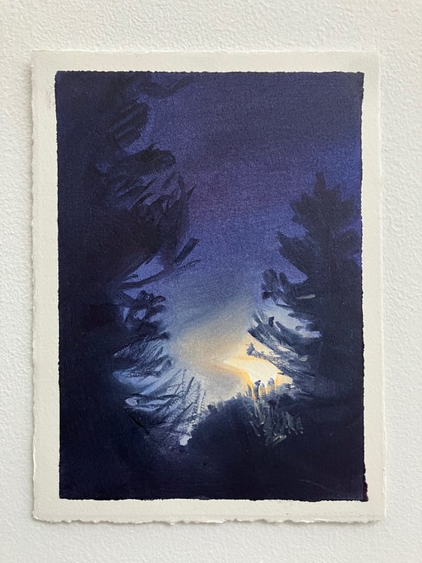 Catherine Knight 18.07, 17th November 2021, Nr Lienz, Austria, 2022 Oil on Arches huile paper 28 x 23.5cm Framed 19 x 14cm Unframed Series: Moon Signed and dated