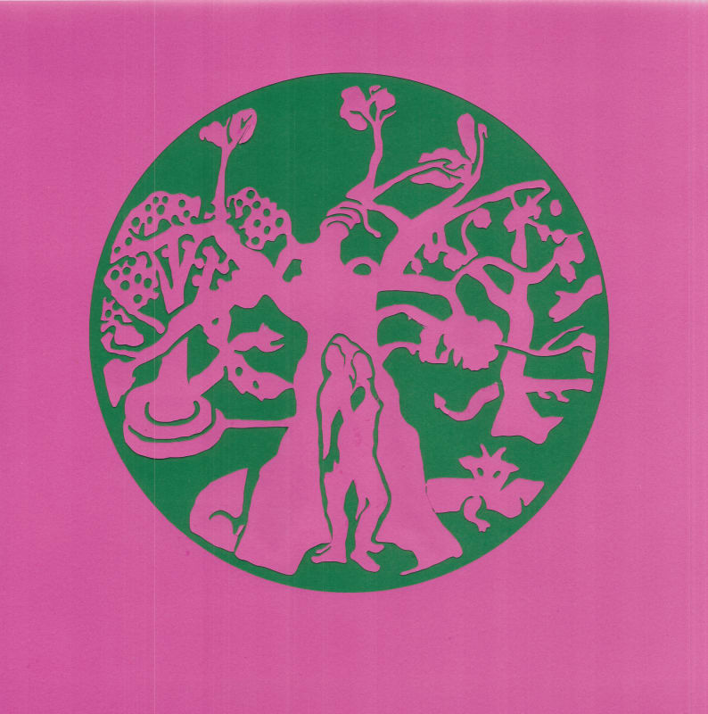 The New Creation (Purple & Green), 2022 Papercut 30x30cm
