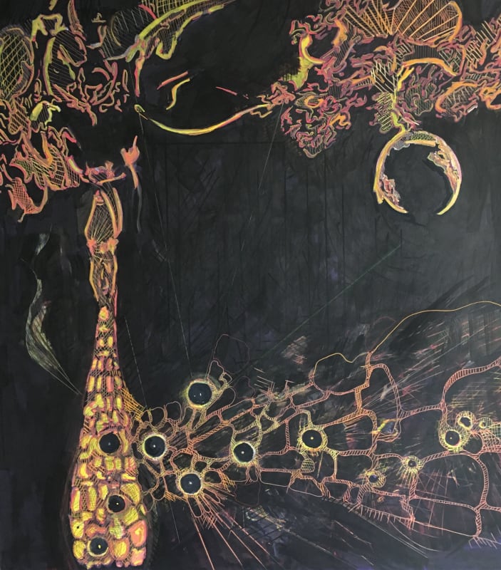 145, 2019 Acrylic on Paper 60x55 cm (unframed) 75x70 cm (framed)