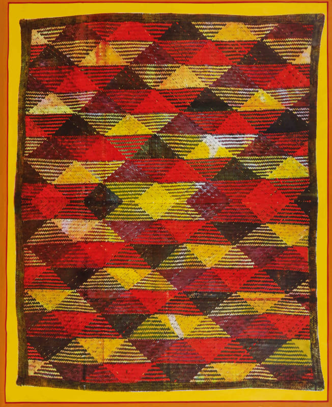Paul Ndema Babirye, 2023 Peinture à l'huile et encre plastisol sur toile 188 x 150 cm