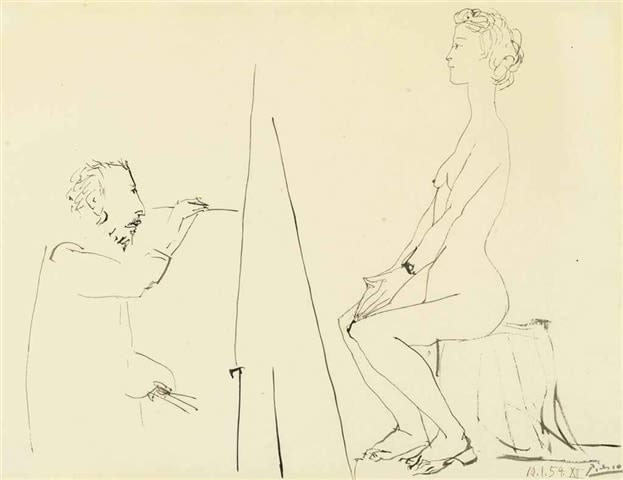 Pablo Picasso, Peintre et Modele, 1954
