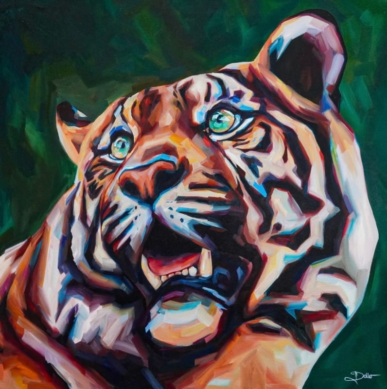 Bengal Tiger, 2025 Oil on canvas 35 x 35 in 90 x 90 cm