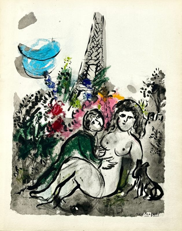 Marc Chagall, Les amants de la Tour Eiffel , 1958