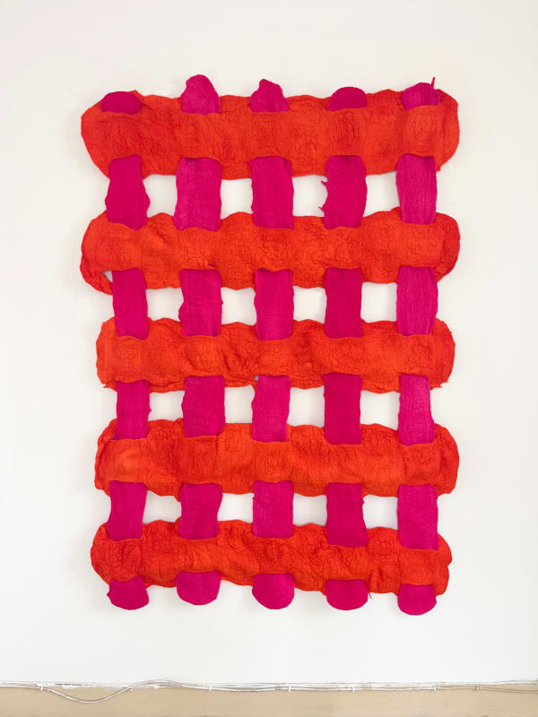 Maude Sauvage #R1 Orange and Pink 2, 2025 Filted Wool 120 x 160 cm