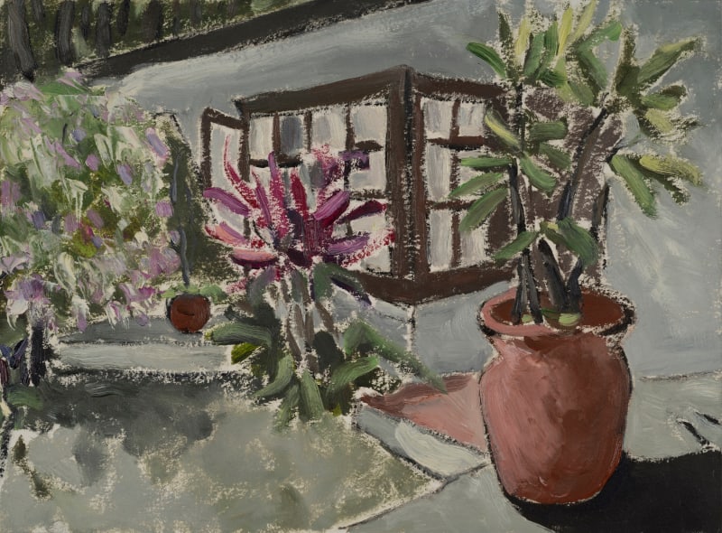 LI Shan Brunfelsia Acuminate(The Cabin in Machhapuchhre, Pokhara, Nepal) 鸳鸯茉莉(尼泊尔博卡拉鱼尾峰小屋), 2018 Oil on paper 纸上油画 Framed 有画框 21.5 x 29 cm