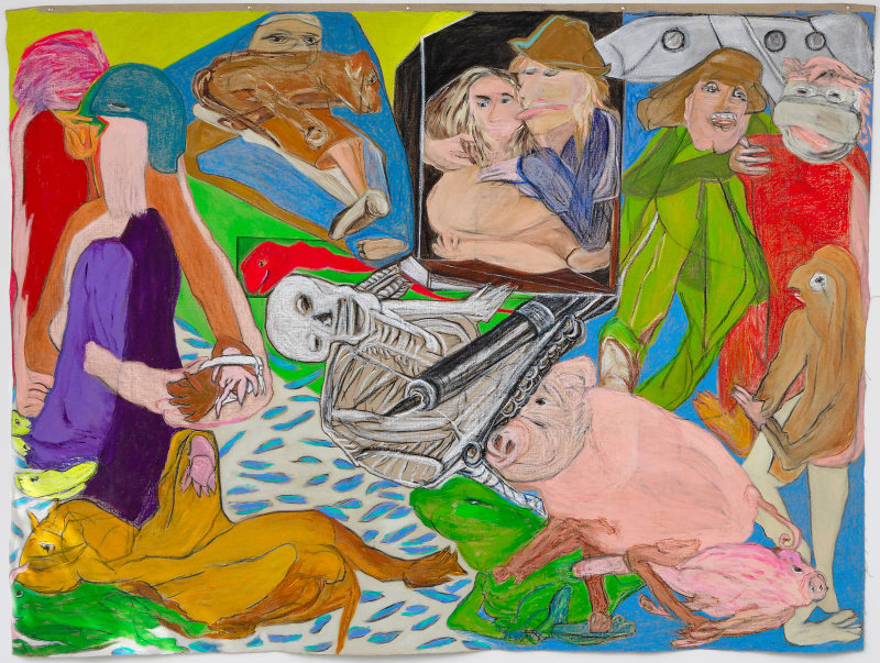 Jacqueline de Jong Inclusion, 2022 oil stick on unprepared canvas 190 × 250 cm