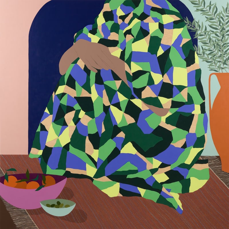 Carmen McNall Ancient as an Olive Tree, 2024 Acrylic on hand carved wood panel 60 x 60 in 152.4 x 152.4 cm