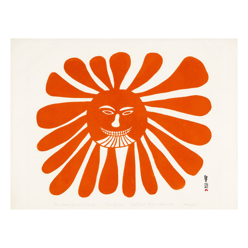 KENOJUAK ASHEVAK, C.C., R.C.A. (1927-2013) KINNGAIT (CAPE DORSET), The Woman Who Lives in the Sun, 1960