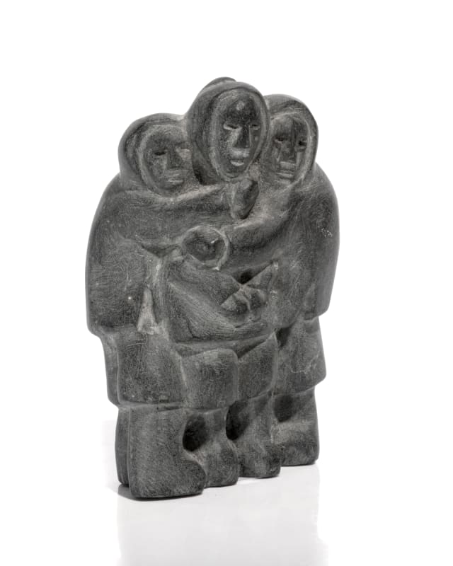 ADA EYETOAQ (1934-) QAMANI'TUAQ (BAKER LAKE), Three Embracing Figures, c. 1980