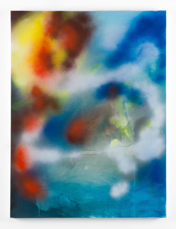 Rush Baker Afterimage I, 2024 Acrylic, spray-paint, resin, paper, plaster on canvas 40 x 30 in 101.6 x 76.2 cm