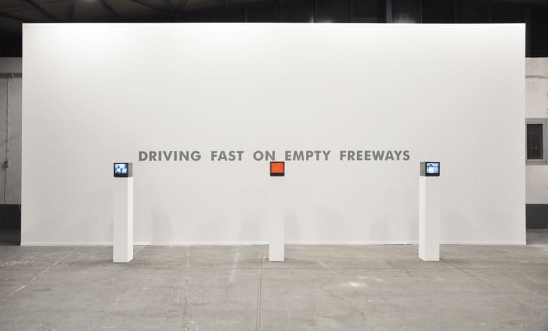 Victor Burgin Love Stories #2, 1996 Video installation , 3 video monitors , 3 video sequences , 3 plinths , wall text