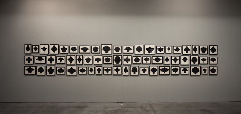 Allan McCollum Collection of Sixty Drawings, 1988/90 Graphite pencil on museum board , each unique , black lacquer frames Dimensions variable