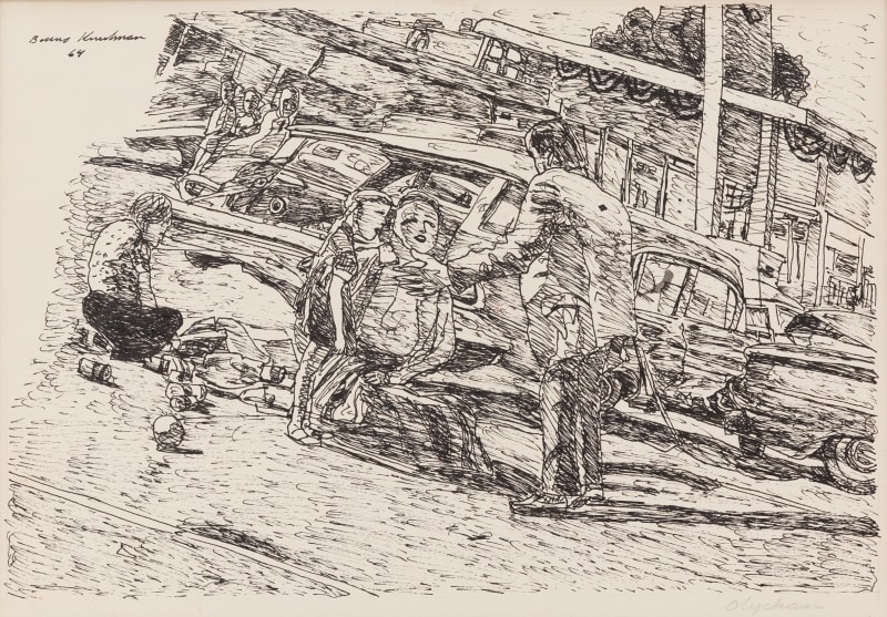 Bruno Knutman Olyckan / The Accident, 1964 Tusch på papper / Ink on paper 22,5x31,5 cm