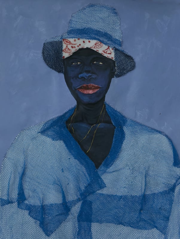 Eric Adjei Tawiah 2 Chains, 2021 Sponge cloth and oil on paper 40 x 30 in